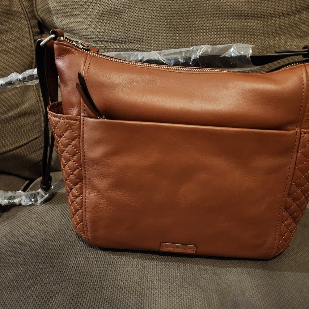 Vera Bradley Brown Leather Gallatin Mocha Purse - Picture 2 of 9